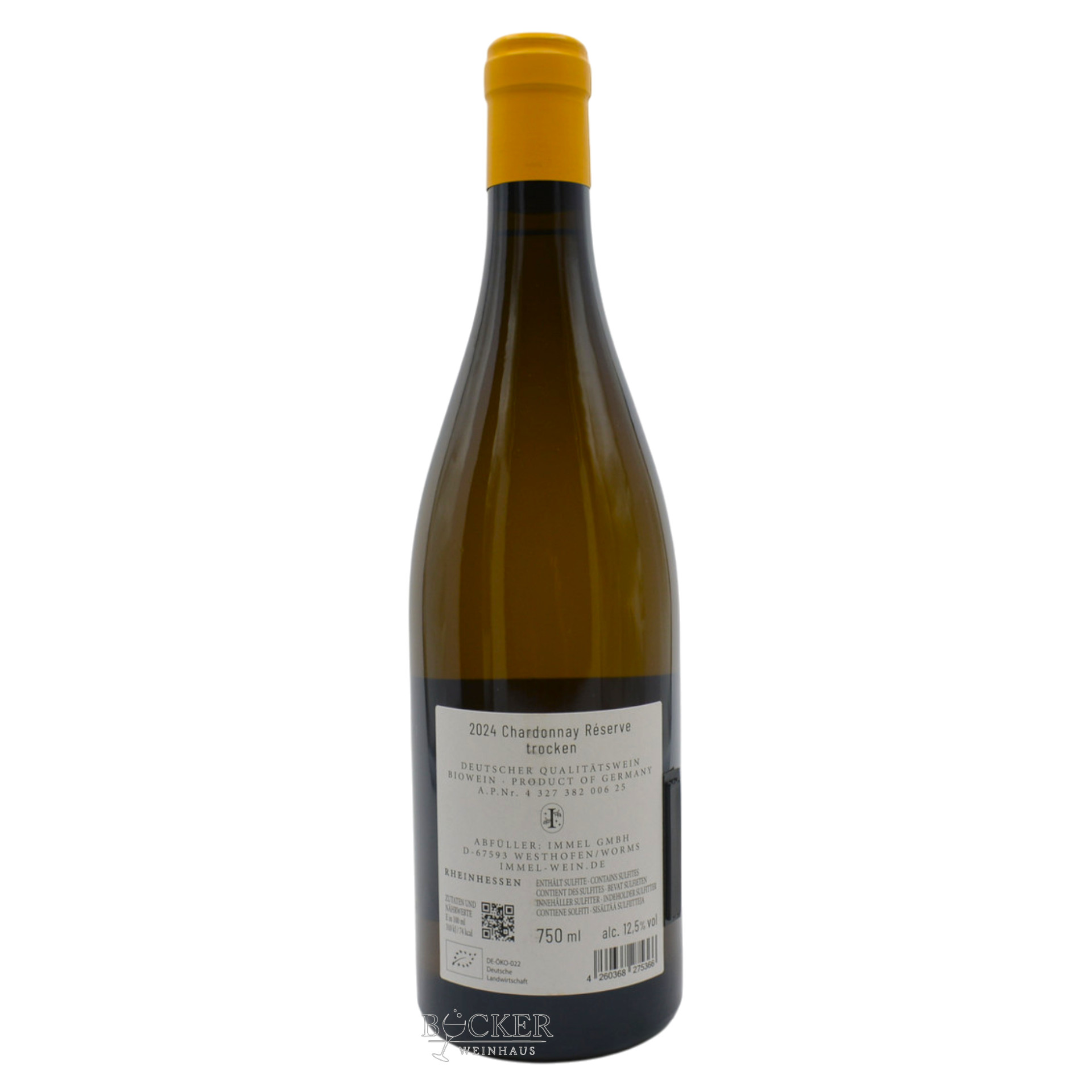 Immel Biowein Chardonnay Reserve trocken Rheinhessen 0,750 l