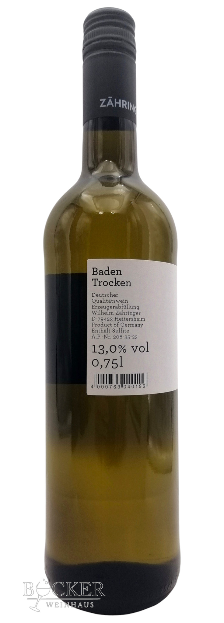 Zähringer Chardonnay trocken Baden 0,750l