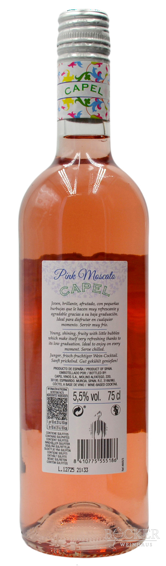 CAPEL Moscato ROSATO Frizzante 5,5% vol. 0,750 l