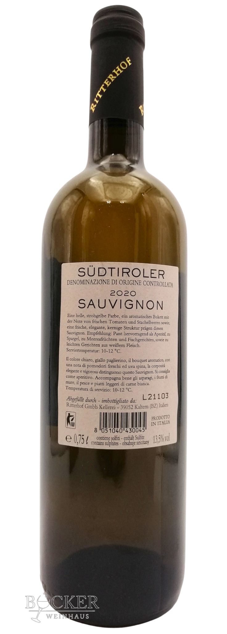 Ritterhof Sauvignon Südtirol 0,750 l,