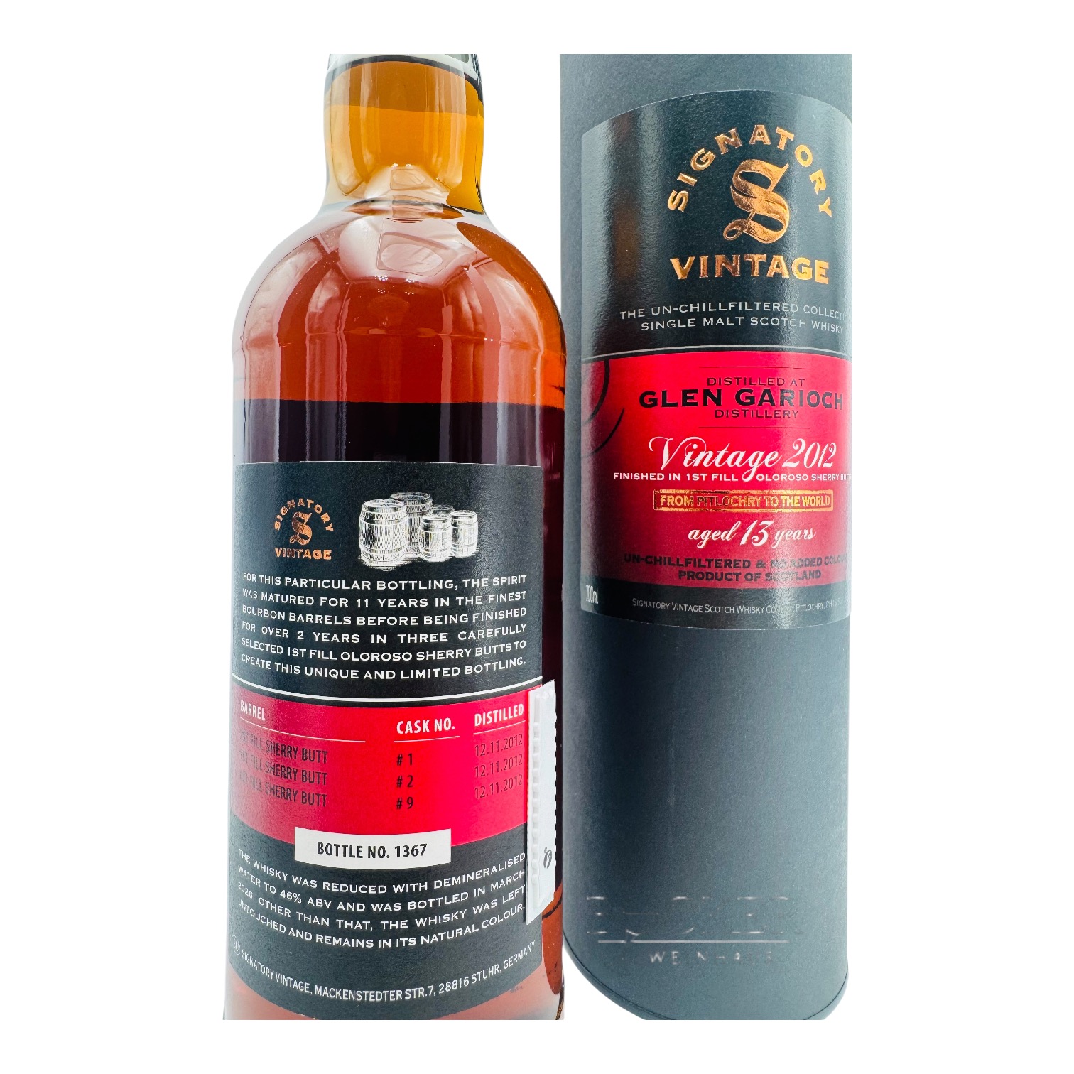 Glen Garioch - 13 Years 2012 Vintage  1st Fill Oloroso Sherry Butt Signatory Vintage