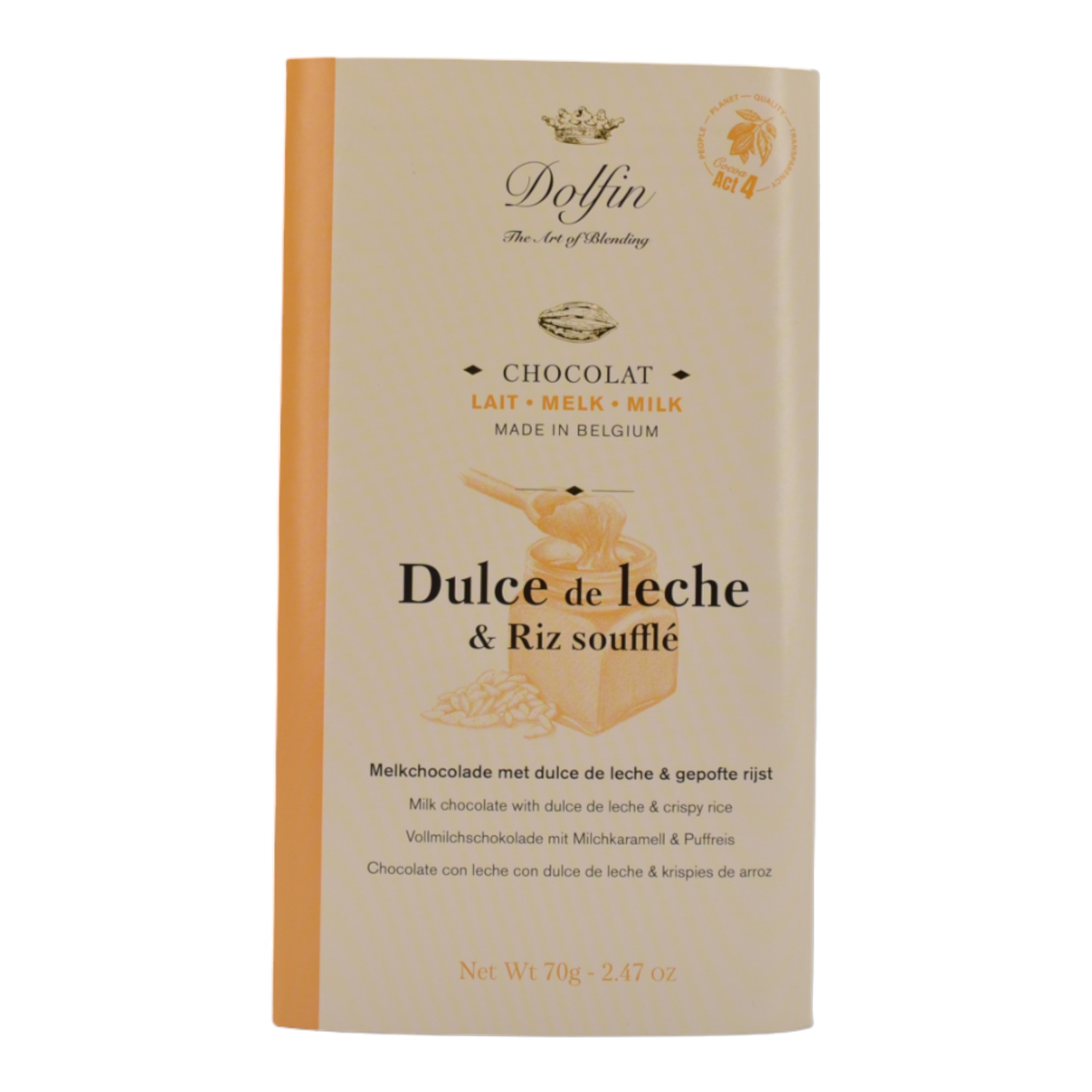 5413415912670Dolfin Lait Chocolate Dulce de Leche en Riz Souffle f