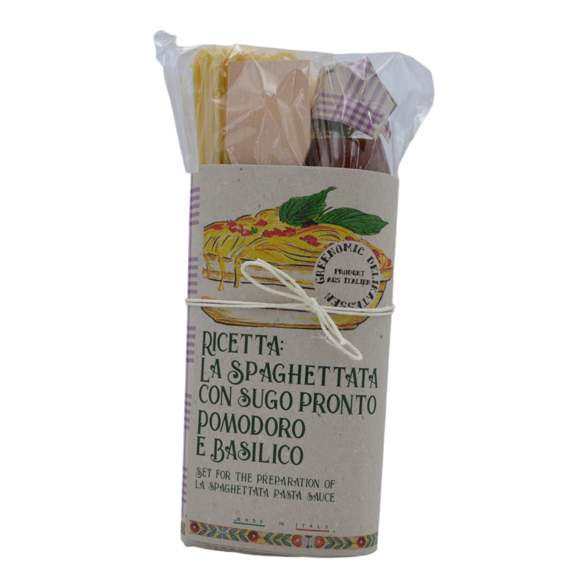 8033675545394 - Greenomic Delikatessen Ricetta la Spaghettata con Sugo Pronto Pomodoro e Basilico Set f