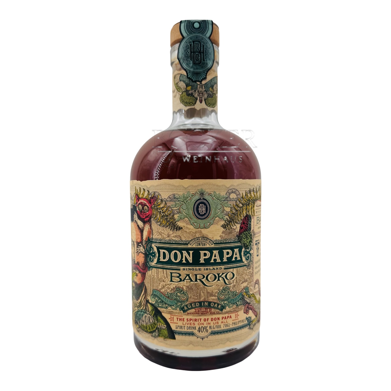 Don Papa Baroko 40% Spiced Rum-Spirituose 0,70 l