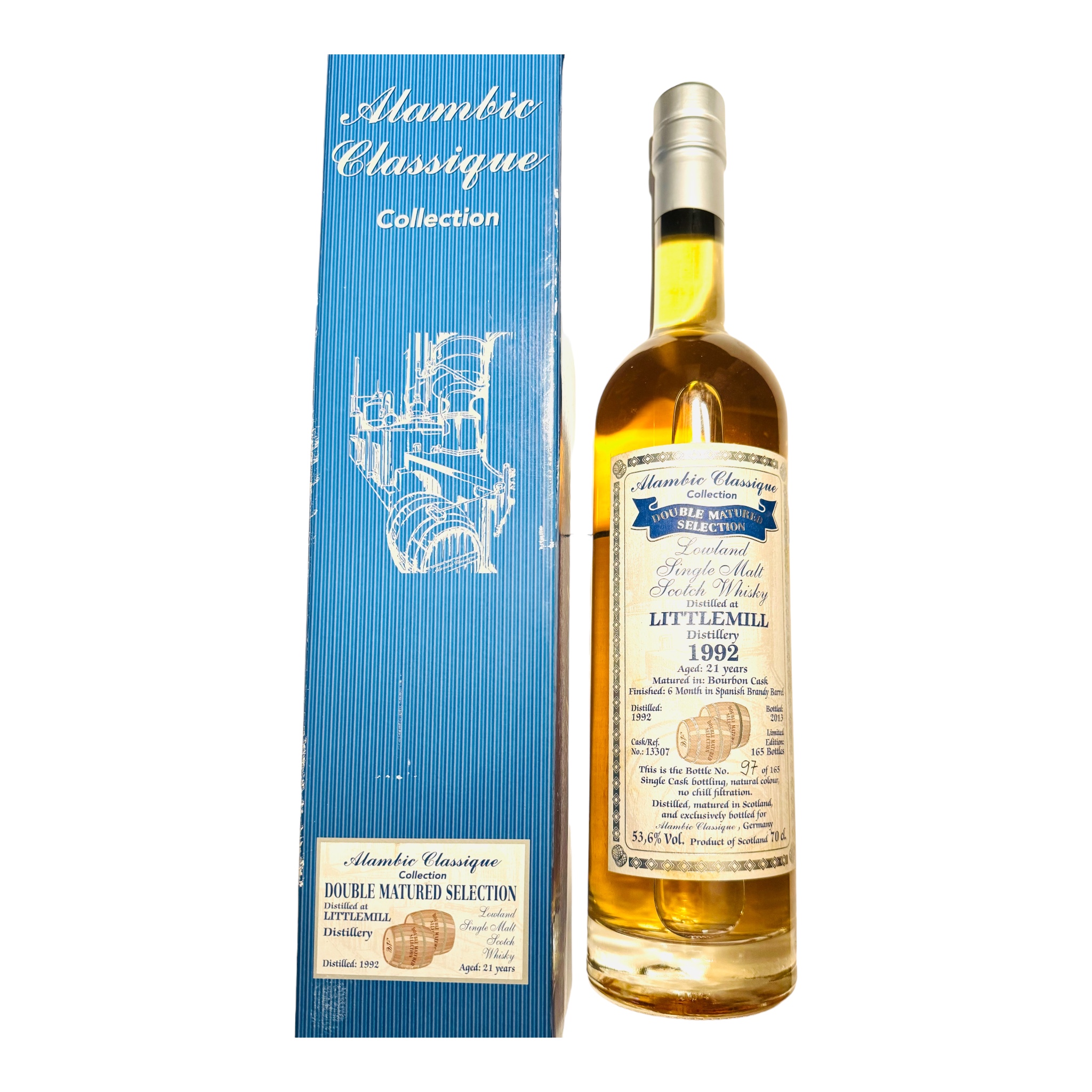 Littlemill 1992 21 years 53,6%vol. 97/165 bottles Alambic Classique Collection 0,70 l