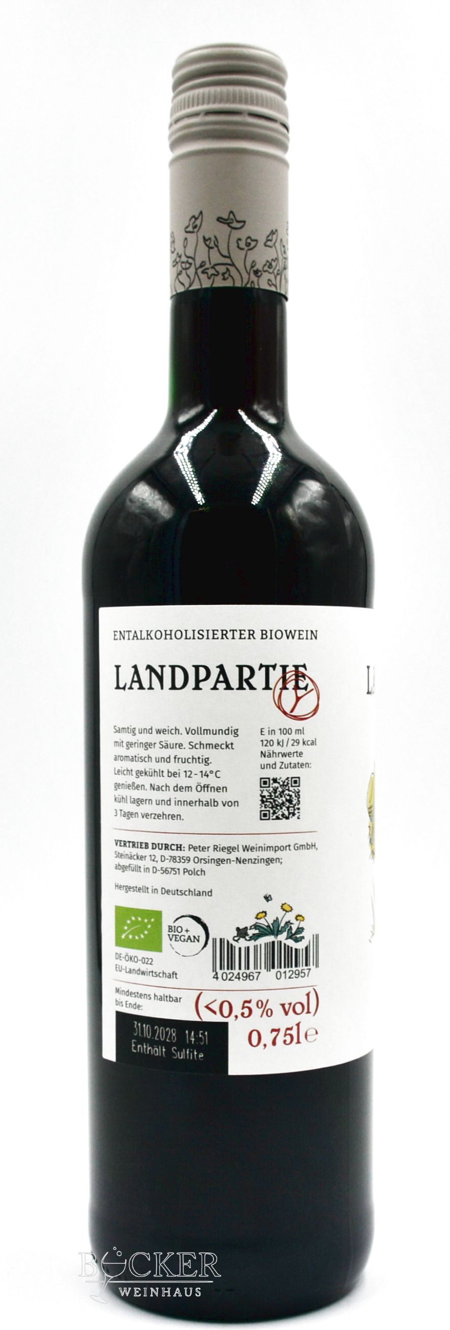 Landpartie Rotwein alkoholfrei 0,75 l