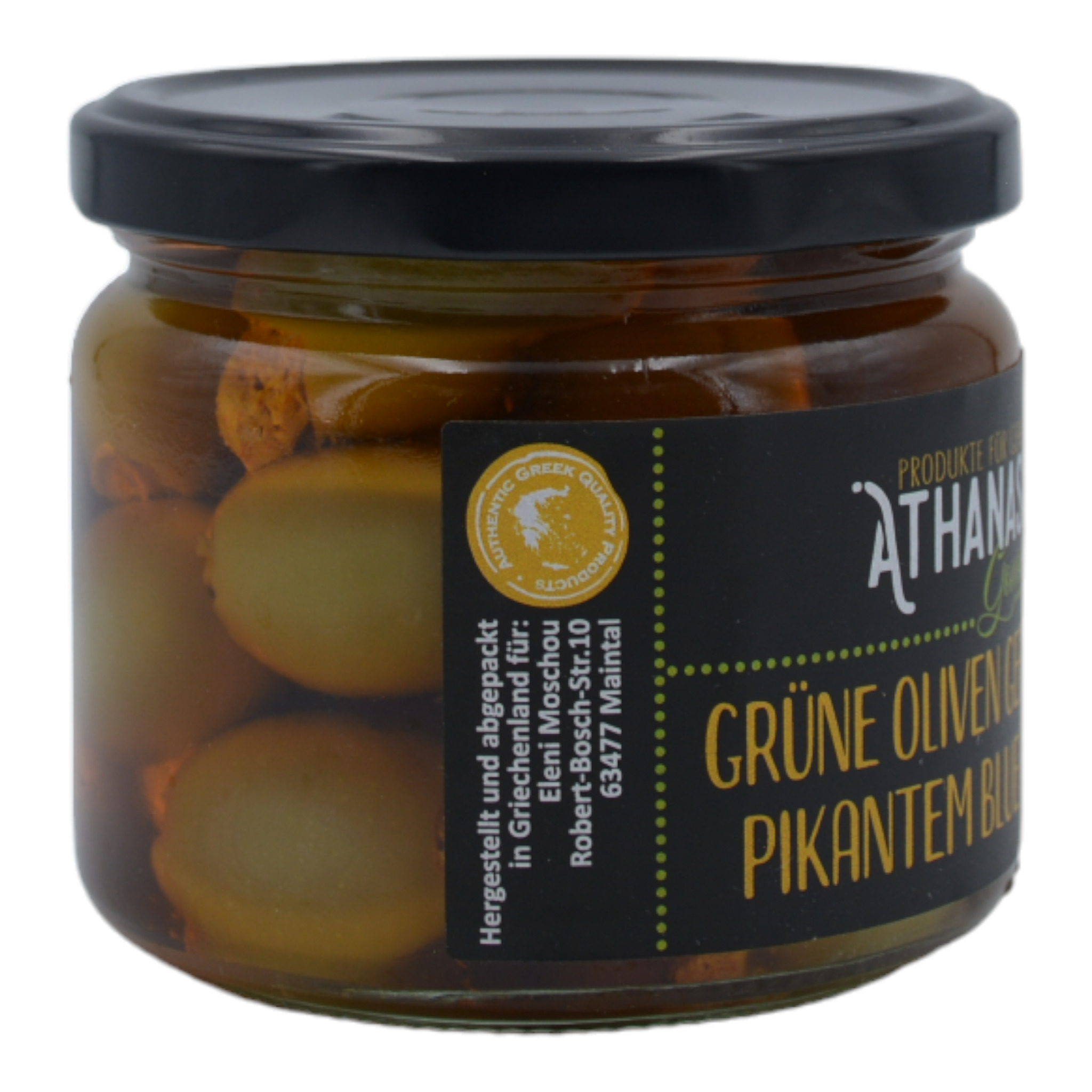 5200250210746 - Athanasio Gourmet Grüne Oliven gefüllt mit pikantem Blue Cheese s2