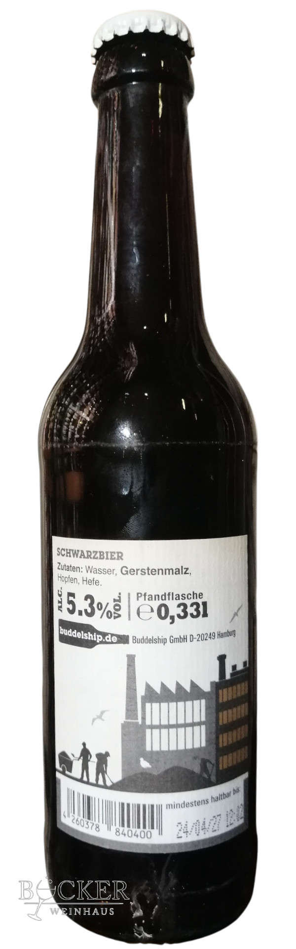 Buddelship KOHLENTRIMMER Schwarzbier 0,33 l zzgl. 0,08 Pfand