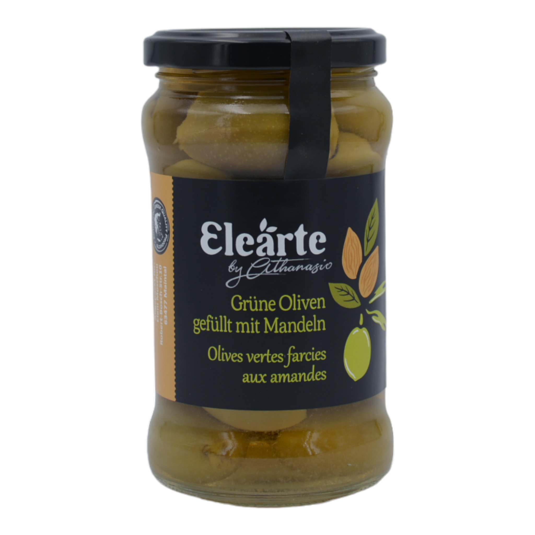 5200250212214Athanasio Elearte Grüne Oliven gefüllt mit Mandeln f