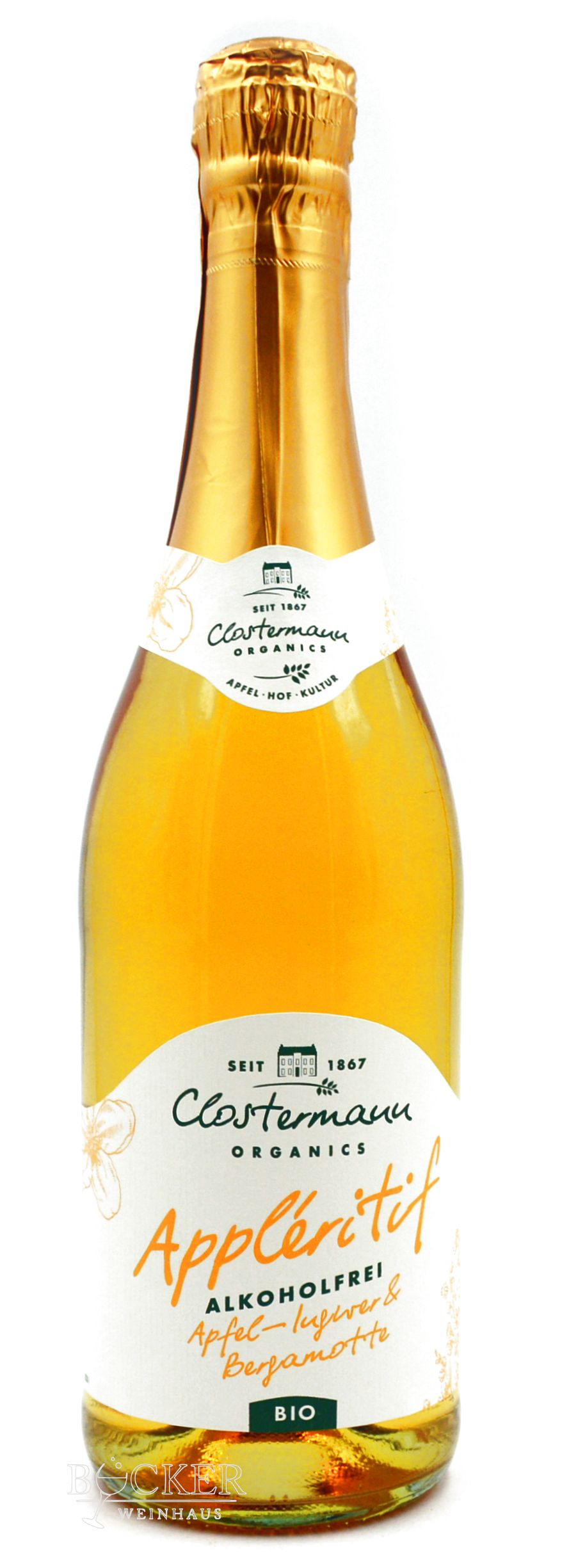 Clostermann Alkoholfrei Appleritif Apfel-Ingwer & Bergamotte 0,750l