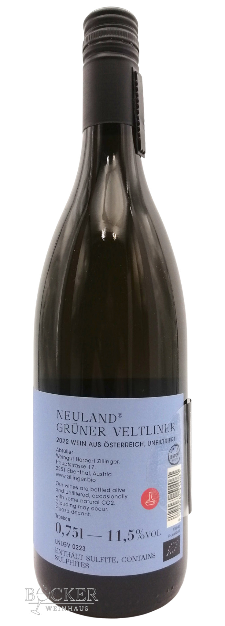 Zillinger Grüner Veltliner Neuland 0,75 l