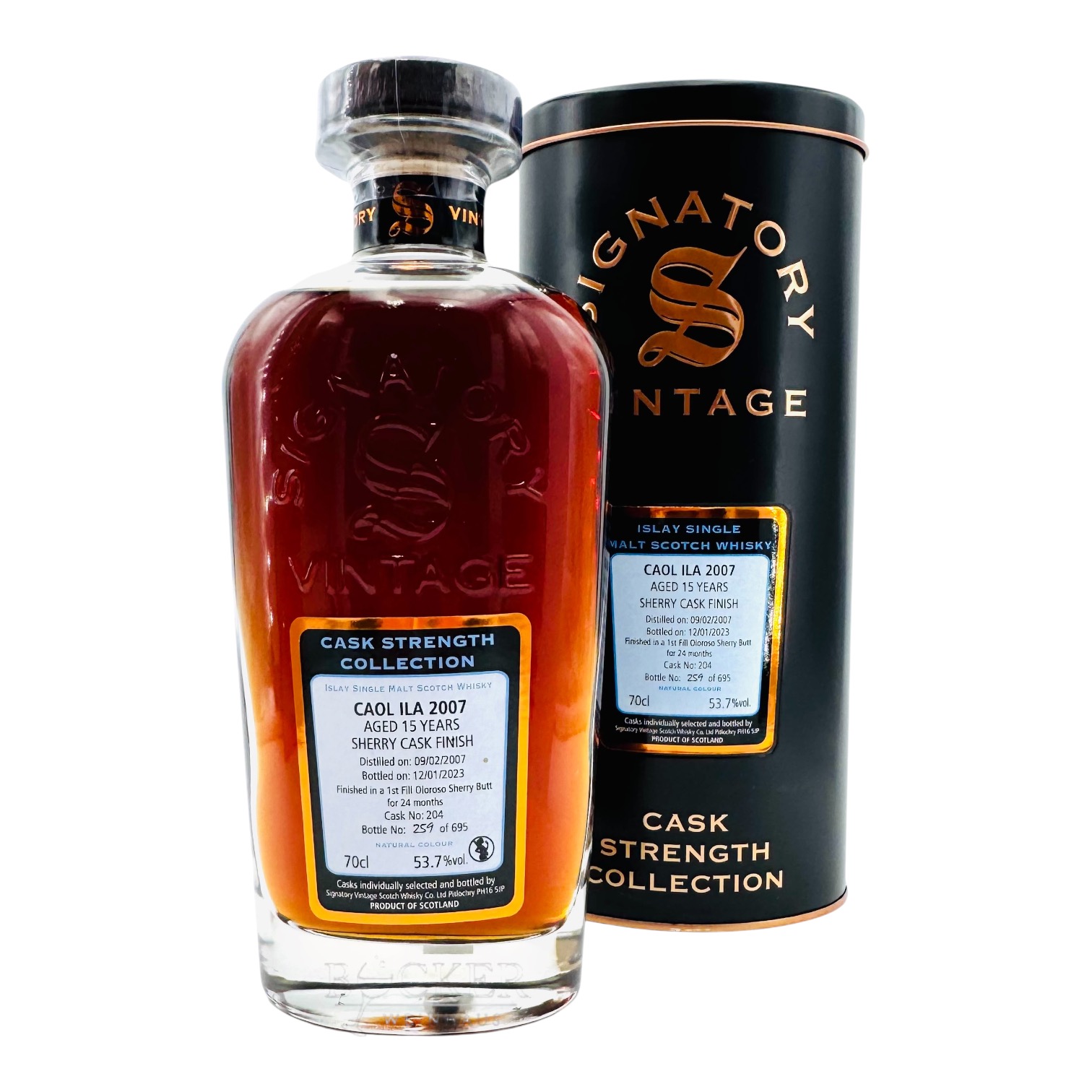 Caol Ila Signatory Vintage 2007 Sherry Cask Finish 15 years 53,7 %vol. 0,70 l