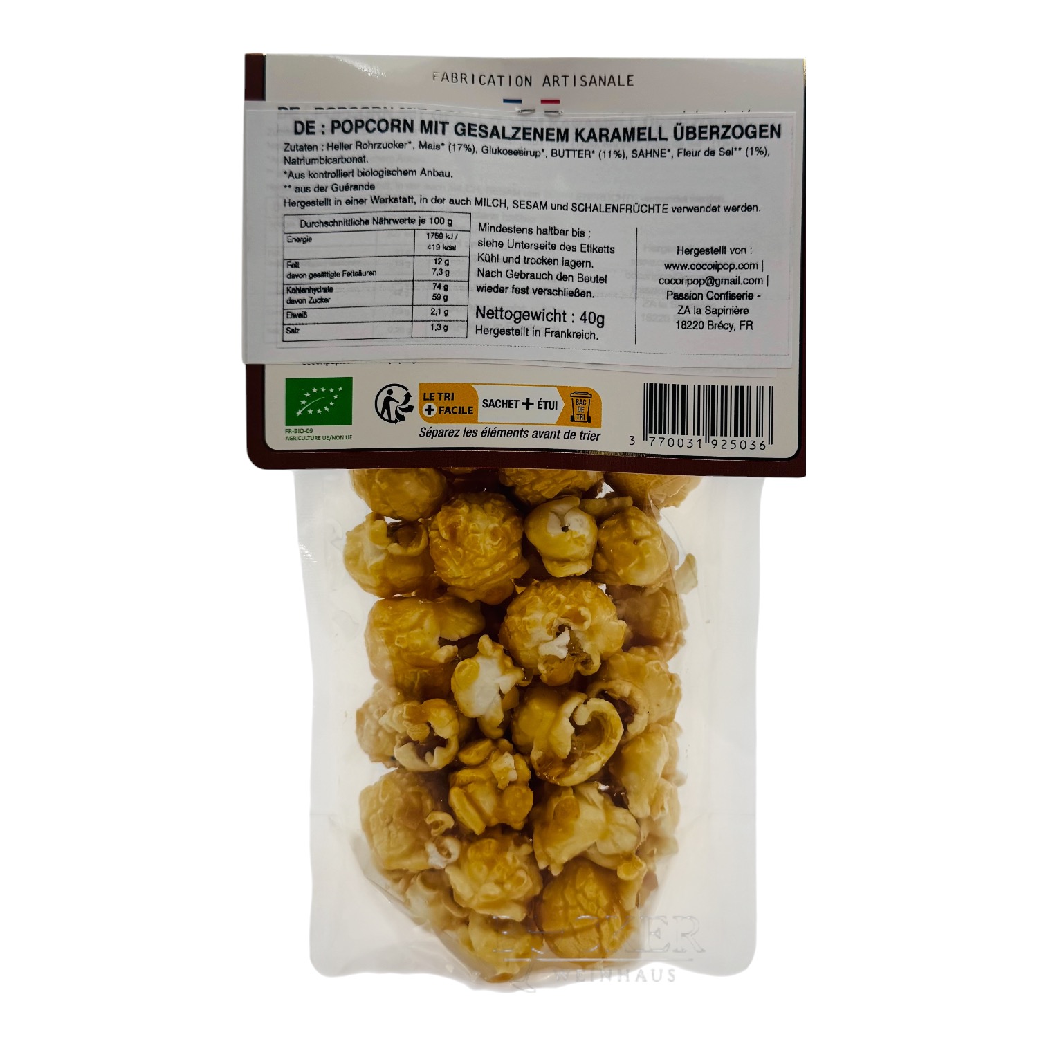 Cocoripop Popcorn Gourmet Bio 40g Frankreich