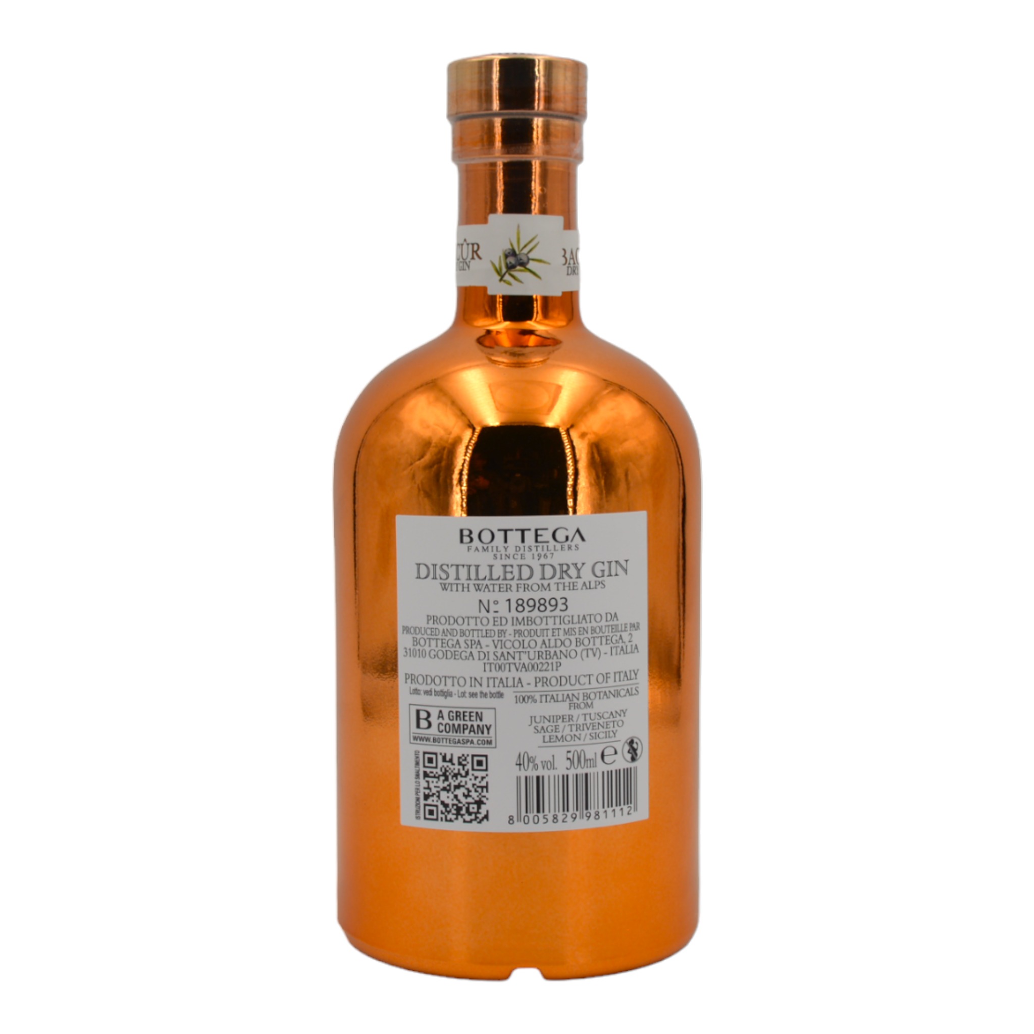8005829981112Bottega Distilled Dry Gin Bacur b - Weinhaus-Buecker