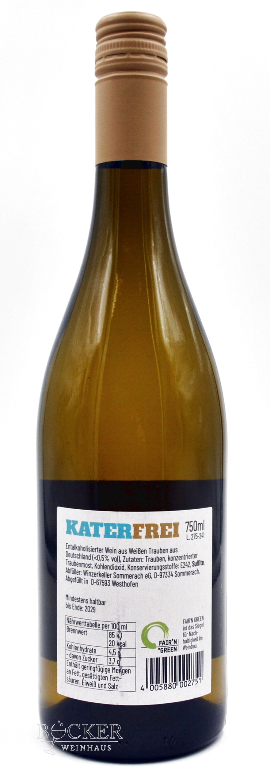 Sommerach - Katerfrei WEISS alkoholfrei 0,75 l