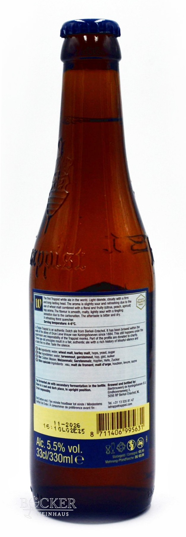 La Trappe Witte Trappist 0,33 l 5,5% vol. zzgl. 0,08 € Pfand