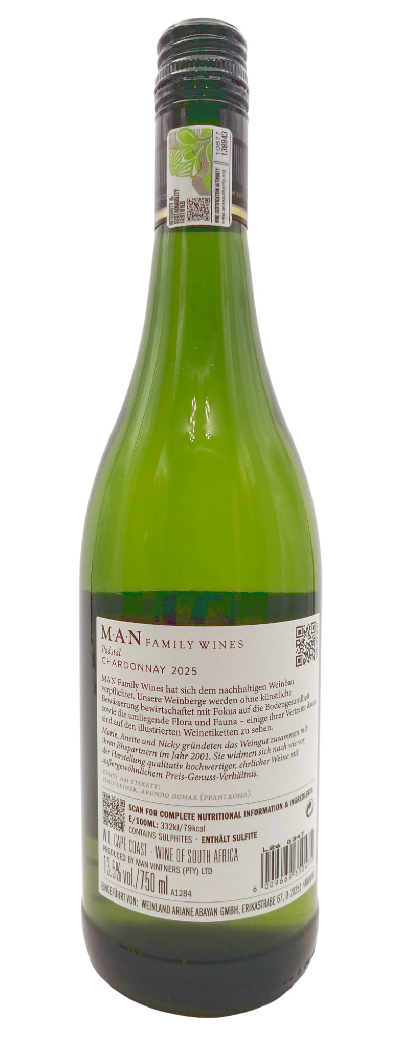 MAN Chardonnay Cape Coast Padstal 0,750 l