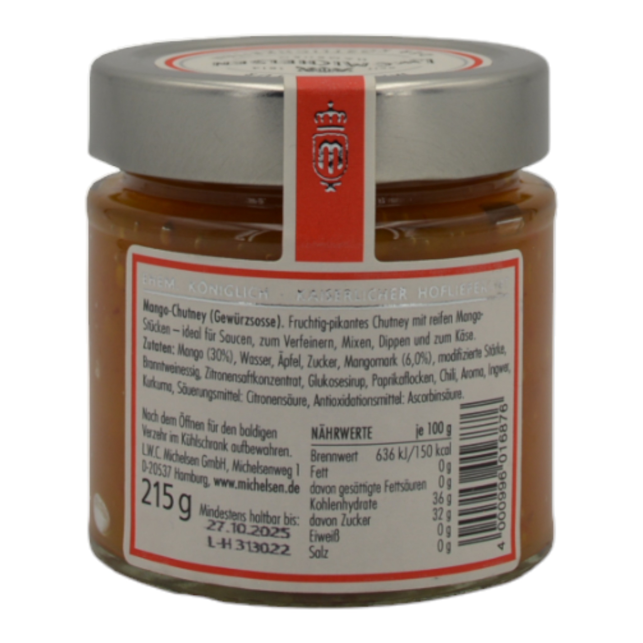 L.W.C. Michelsen Gourmet Chutney Mango mit Chili und Ingwer