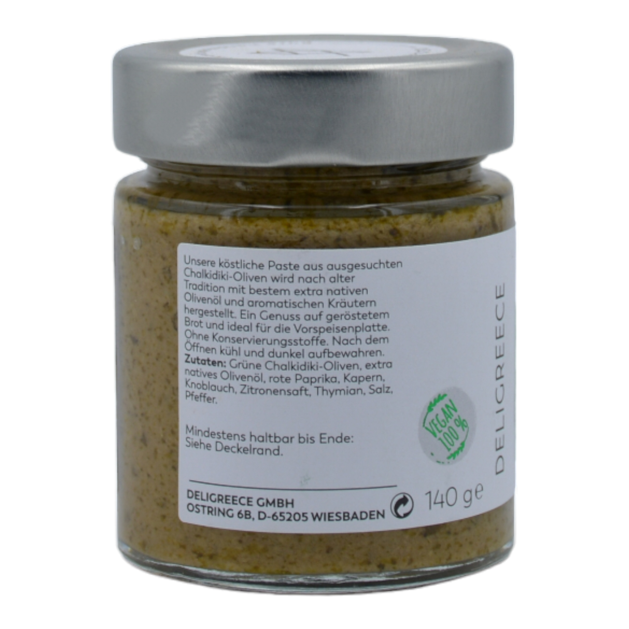 Deligreece Olivenpaste aus Grünen Oliven mit Extra Nativem Olivenöl