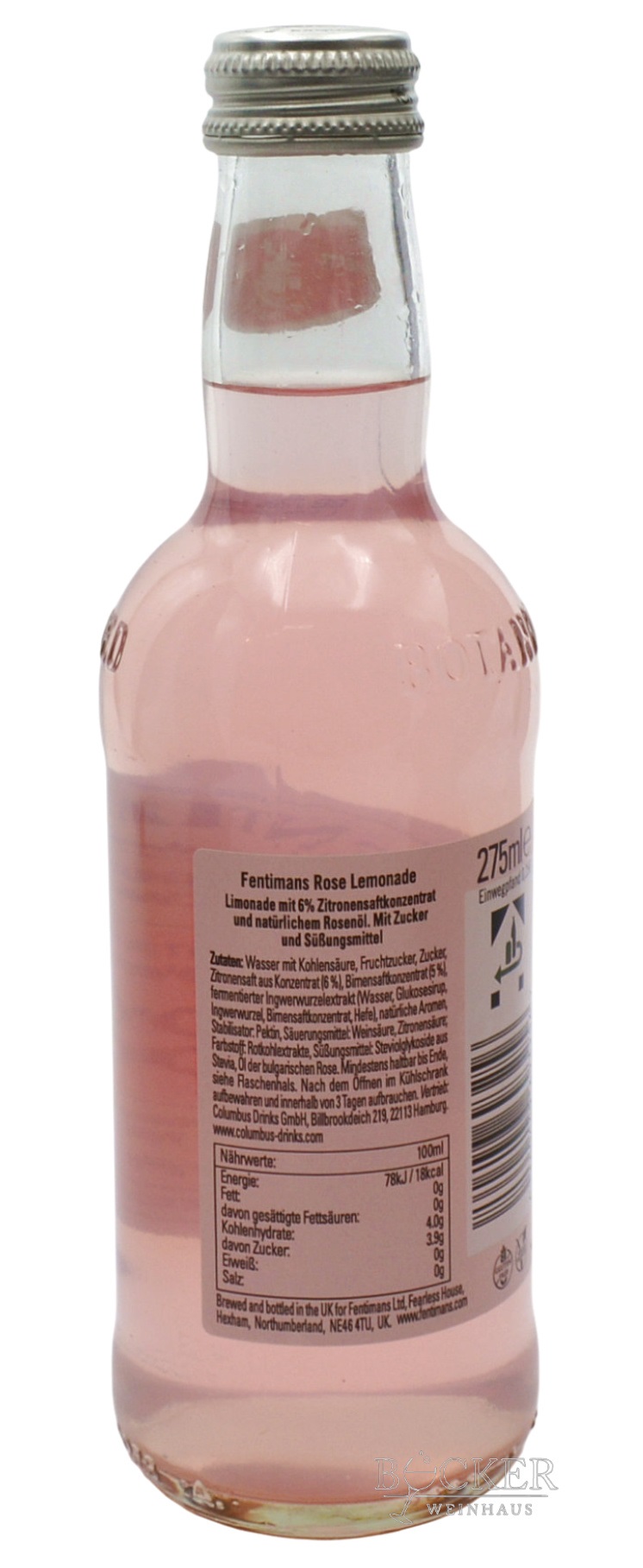 Fentimans Rose Lemonade 0,275 l Flasche