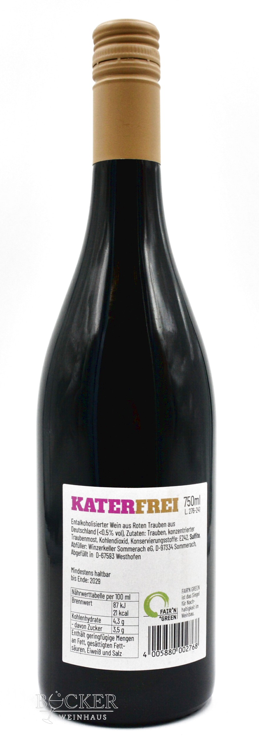 Sommerach - Katerfrei Cuvee Rot alkoholfrei 0,75 l