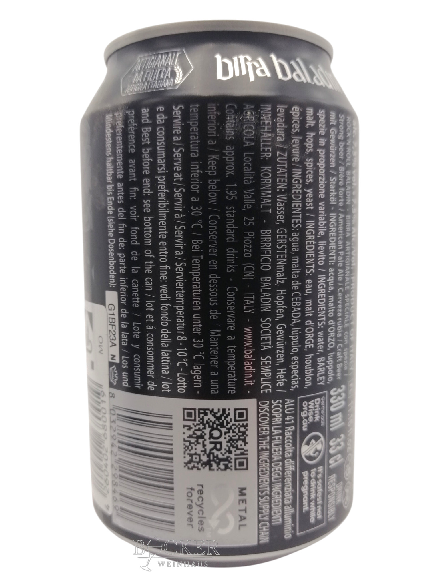 Baladin Rock n Roll Dose 0,33 l 7,5% vol. zzgl. 0,25 € Pfand