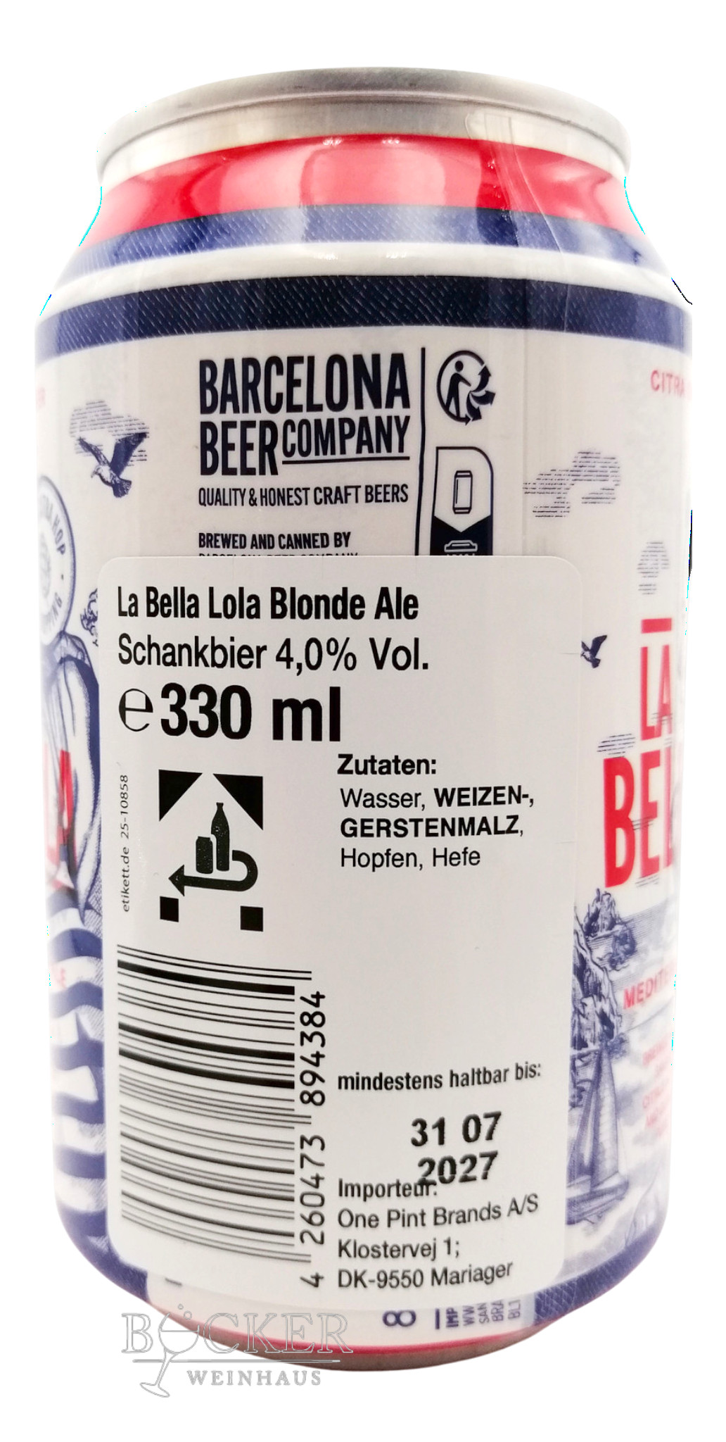 Barcelona - La Bella Lola Mediterranean Blond Ale 330ml