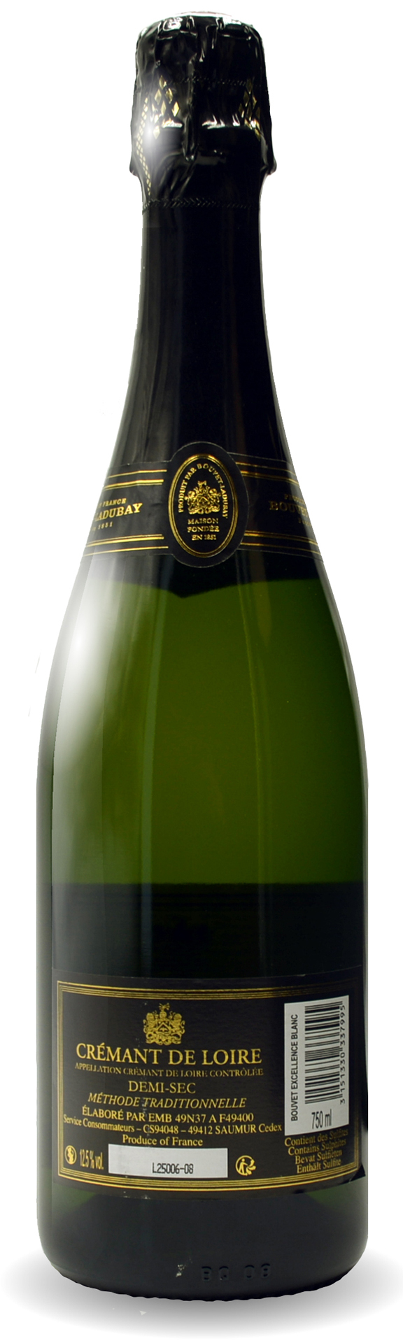 Bouvet Excellence Cremant de Loire Demi Sec 12,5% Alc. 0,75 l