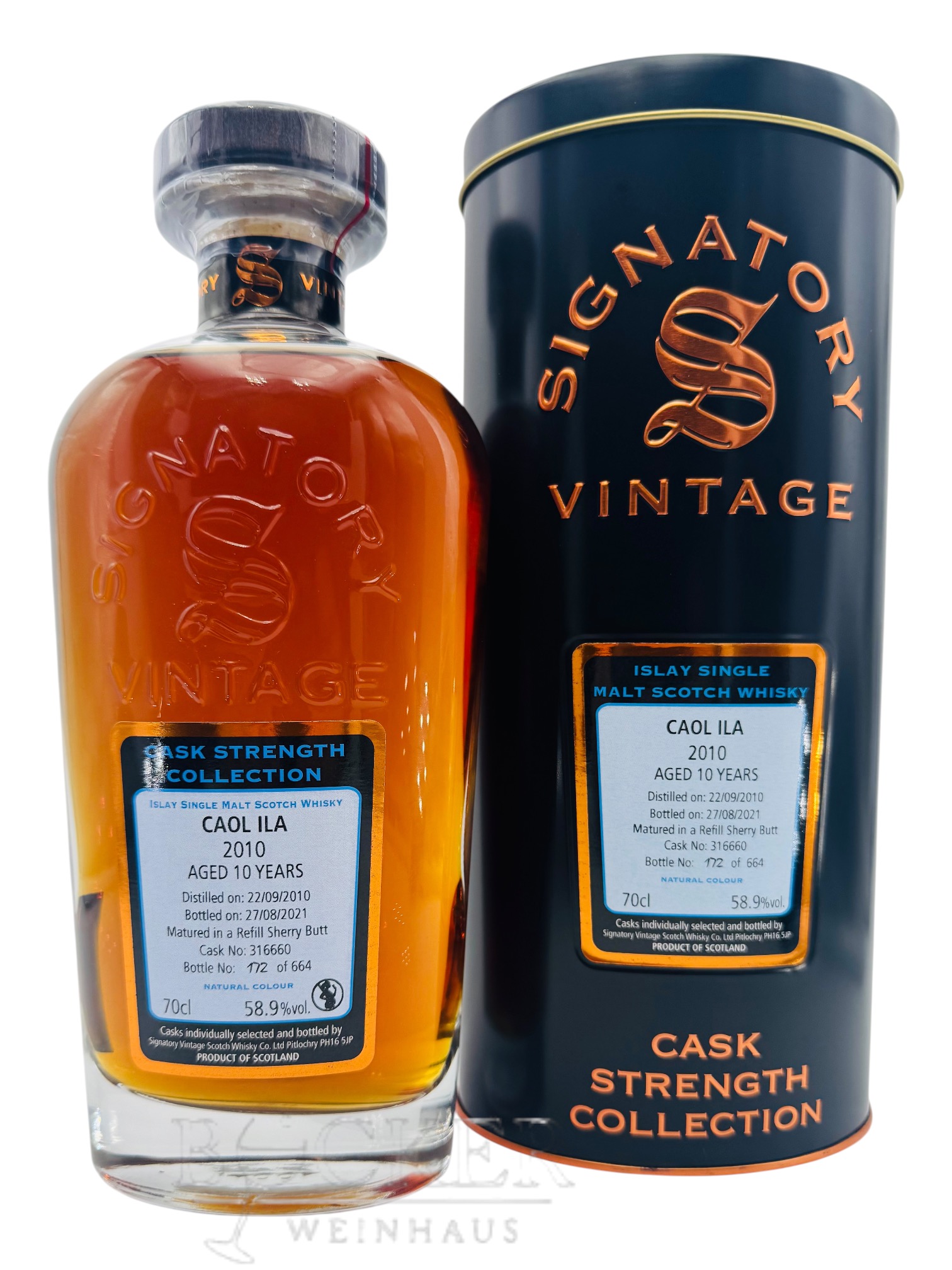 Caol Ila Signatory Vintage 2010 Sherry Cask Finish 10 years 58,9 %vol. 0,70 l