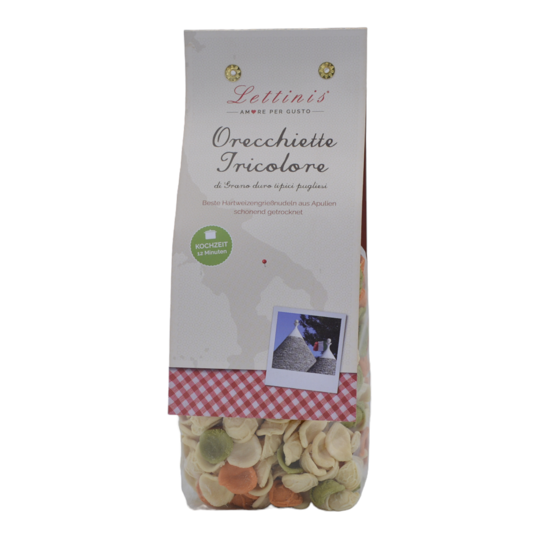 Lettinis Orecchiette Tricolore Hartweizengrießnudeln aus Apulien