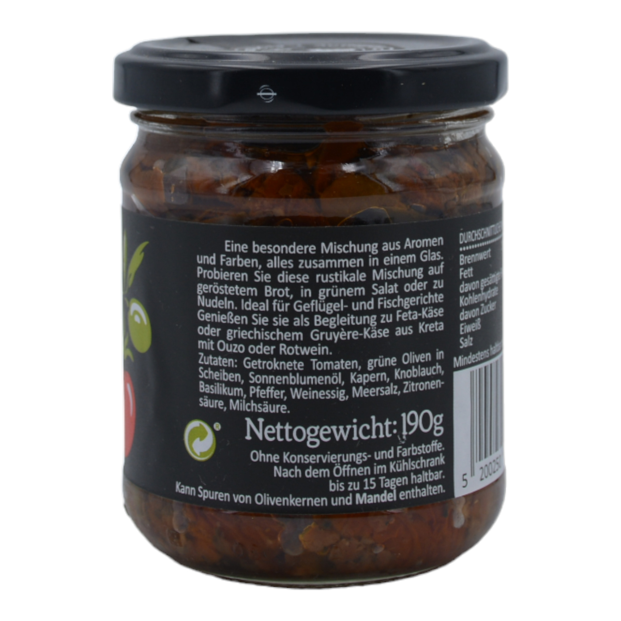 Elearte Sonnengetrocknete Tomaten mit Oliven und Kapern